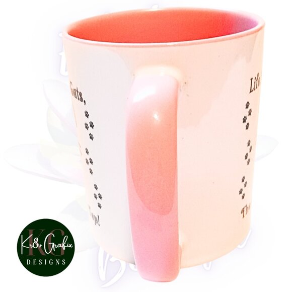 Kr8v Grafix Coffee Tea Cocoa Cats Life is Sweet Quote Ceramic Mug Cup - Picture 4 of 13